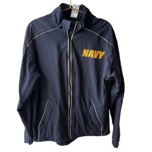 Navy Jacket‎ Windbreaker Full Zip Lightweight Mens Small Military